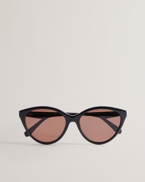 Lunette de Soleil Ted Baker Cat Eye Acetate Frame Noir Femme | VKV-36534505